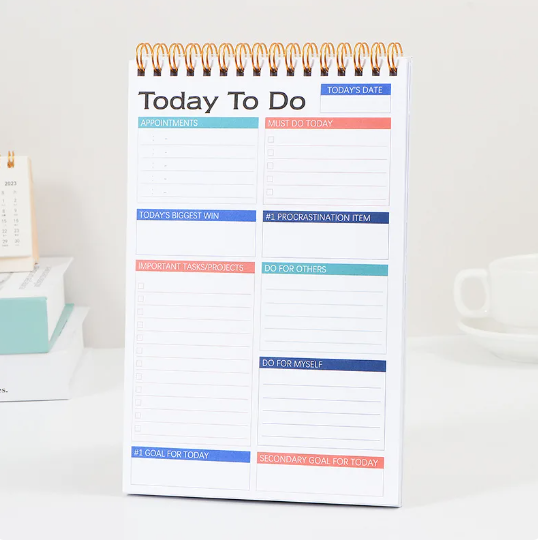 Planner - Aesthetic Daily Planner - Today To Do - A5 Gold Coil