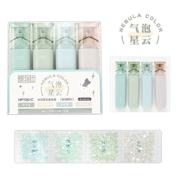 Pens - Sparkly Pastel Colored Highlighters 4 Pcs/Set