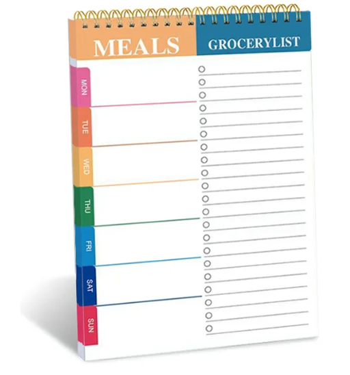 Planner - Aesthetic Meal Planner - Primary A5 Gold Coil