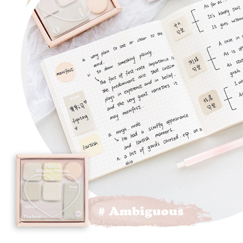 210Sheet/Box Mini Sticky Note Faint Secret Serise Macron Color Small Post Stickers for DIY Decroate Scrapbook Record Daily Note