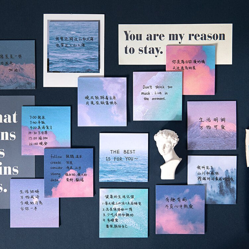 Sticky Memo Pad Packs - Sky & Sea views