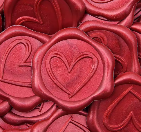 Heart Embossed Wax Style Stickers (10 pack)