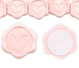 Heart Embossed Wax Style Stickers (10 pack)