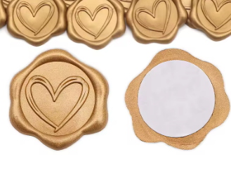 Heart Embossed Wax Style Stickers (10 pack)