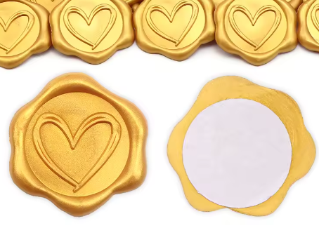 Heart Embossed Wax Style Stickers (10 pack)