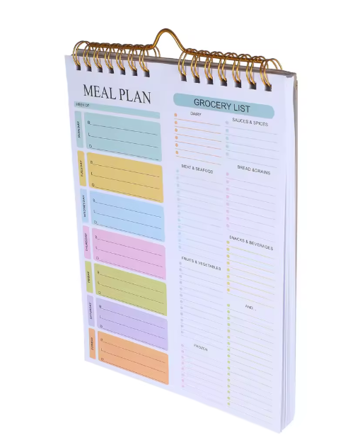 Weekly Planner - Daily Meal Planner with Groceries List (A5)