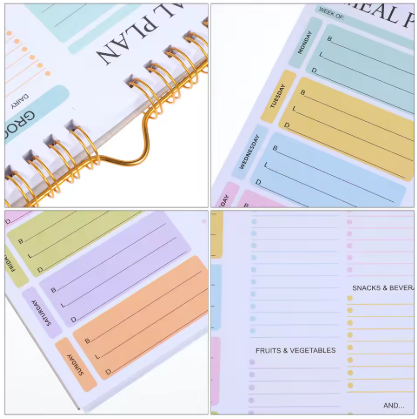 Weekly Planner - Daily Meal Planner with Groceries List (A5)