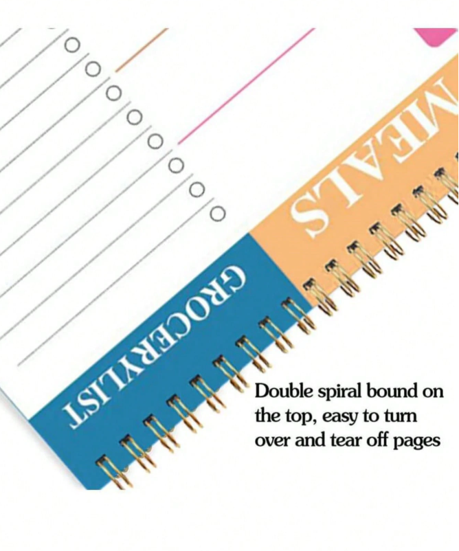 Planner - Aesthetic Meal Planner - Primary A5 Gold Coil