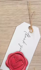 Heart Embossed Wax Style Stickers (10 pack)
