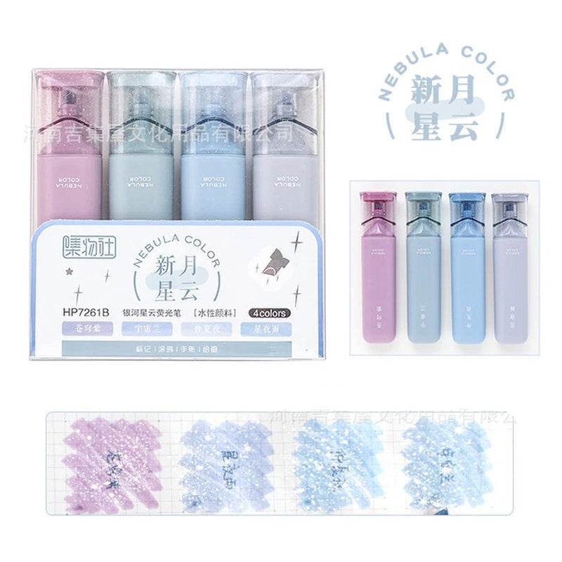 Pens - Sparkly Pastel Colored Highlighters 4 Pcs/Set