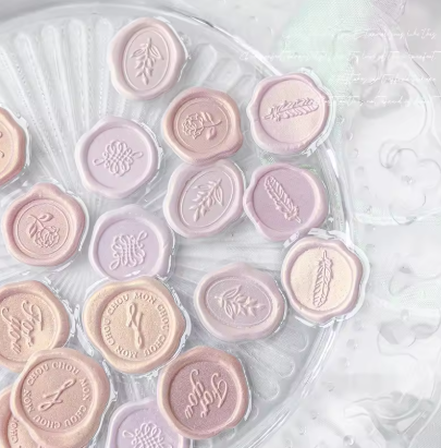 Embossed wax-seal inspired pearlescent stickers (12 pack)