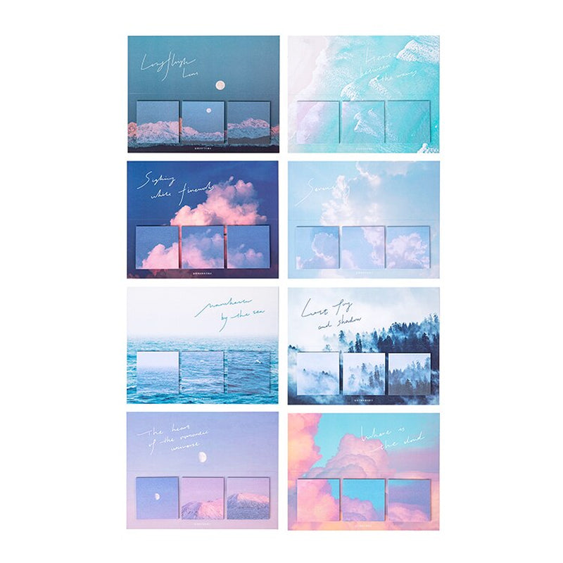 Sticky Memo Pad Packs - Sky & Sea views