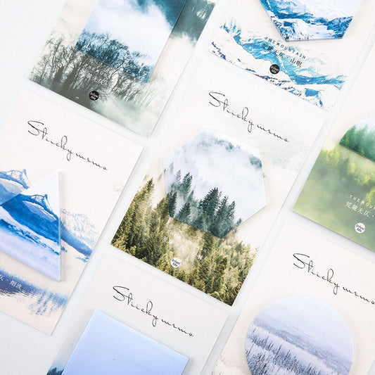 Sticky Memo shapes - Stunning Mountains and Forest scenery