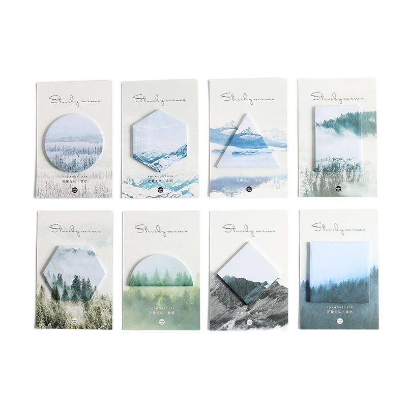 Sticky Memo shapes - Stunning Mountains and Forest scenery