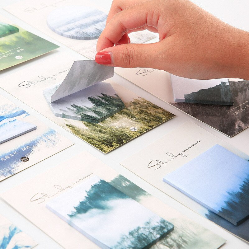 Sticky Memo shapes - Stunning Mountains and Forest scenery